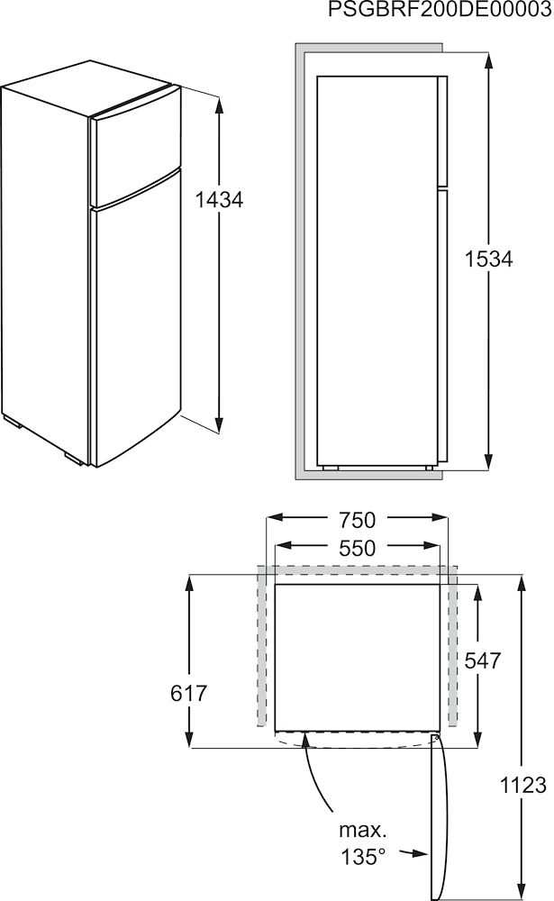 ELECTROLUX LTB1AF24U0 FRIGO 2P. 248LT CE.F STATICO 4RIP.VETRO INOX