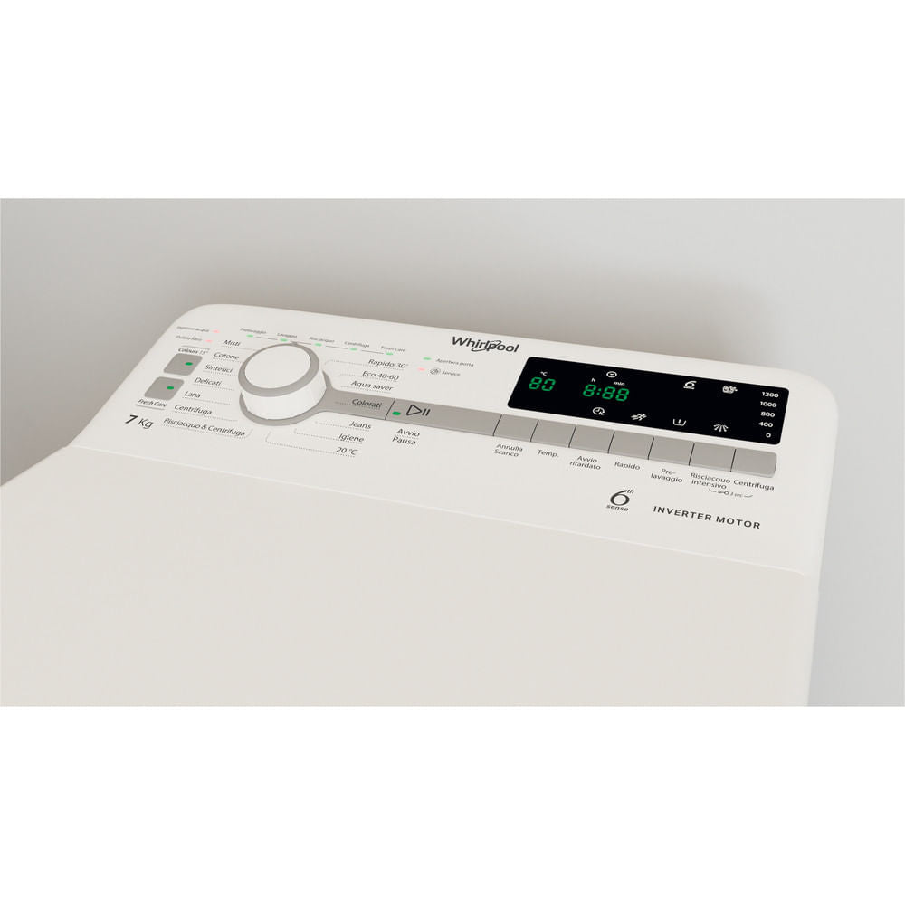 WHIRLPOOL LAVATRICE TDLR 7231BSIT (D), 7KG 1200 GIRI, MOTORE INVERTER