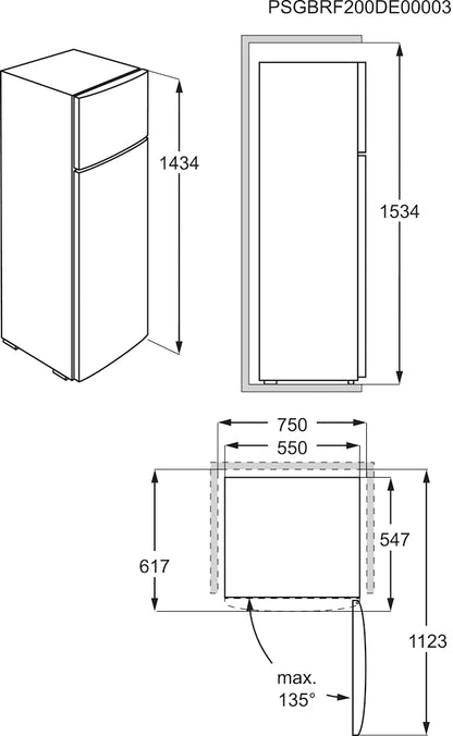 ELECTROLUX LTB1AF24U0 FRIGO 2P. 248LT CE.F STATICO 4RIP.VETRO INOX